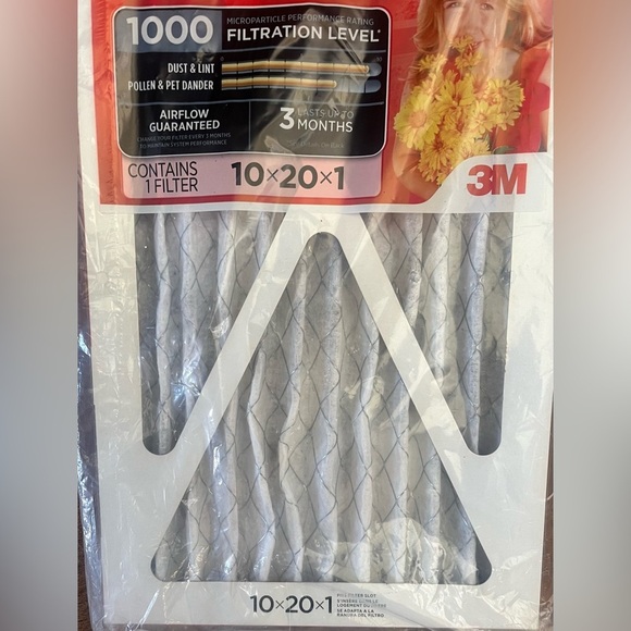 2 new in package micro allergen filtrete air filters 10”x20”x1” - Picture 4 of 5